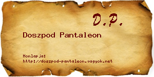 Doszpod Pantaleon névjegykártya